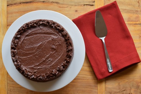 Raspberry Chocolate Cake with Ganache Frosting